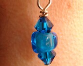 Flame worked glass beaded earrings hand made colorful one of a kind sterling silver custom lamp worked dangle