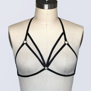 Body Harness. Cage Bra, Sexy Lingerie, Fetish Harness, Fetish Lingerie, Sheer Lingerie, Less is Amor, Burning Man Accessories,. image 2