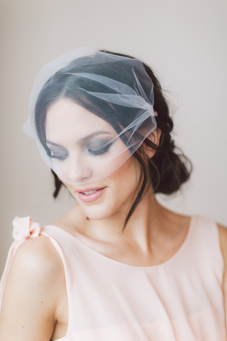 Bridal Blusher, Wedding Headband, Bridal Headband, Wedding Accessories, Bridal Headpiece, Bridal Veil, Short Veil, Veil Blusher, Veil Canada image 1