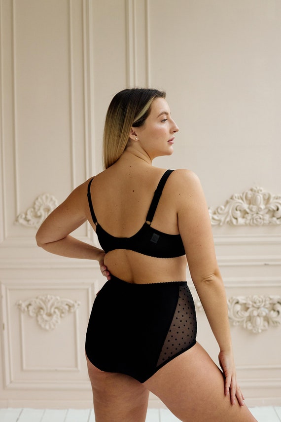 Buy Sexy Plus Size Lingerie, Full Support Bra With Lift, Underwire Bra,  Polkadot Mesh Bra, Plus Size Bra, Plus Size Panties, Curvy Lingerie. Online  in India 