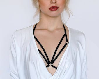 Body Harness. Cage Bra, Sexy Lingerie, Fetish Harness, Fetish Lingerie, Sheer Lingerie, Less is Amor, Burning Man Accessories,.