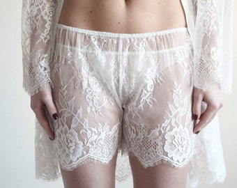 Lace booty shorts, sexy sheer underwear, sleeping shorts, transparent lingerie