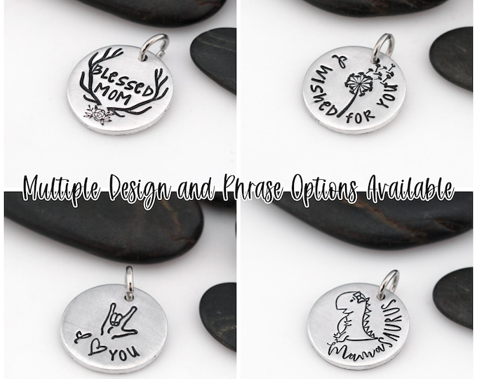 MAMA Themed Build Your Own DIY Jewelry Charm, Hand-Stamped Personalization, Gift for Mom, Customizable Pendant, Handmade Jewelry Accessory