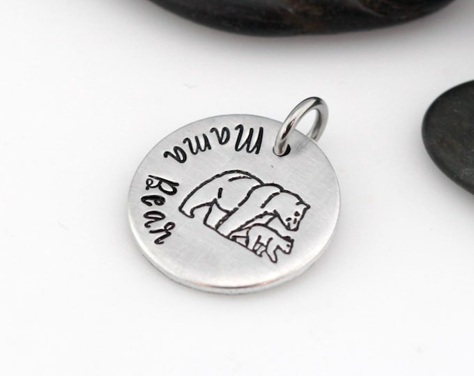 Mama Bear Build Your Own DIY Charm for Jewelry, Hand-Stamped Personalization, Gift for Mom, Customizable Pendant, Handmade Jewelry Accessory