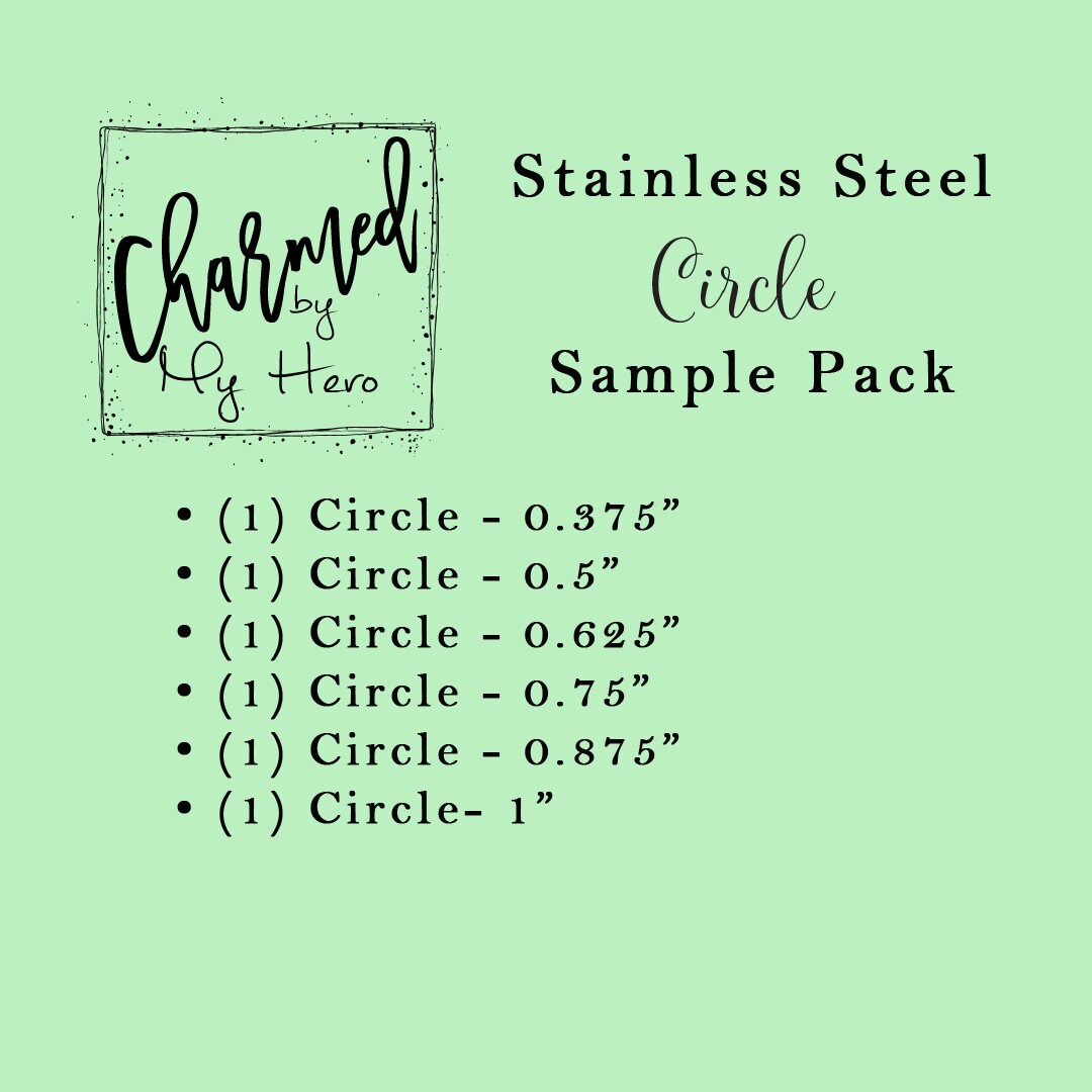 Circle Sample Pack | Engravable Charm | Hand Stamping Blanks | 316L
