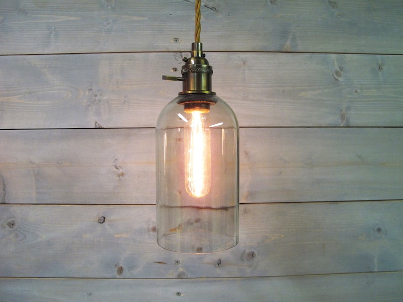 Wine Bottle Pendant Light Extra Large Clear Glass Recycled Rustic Ceiling From 1 5 Liter
