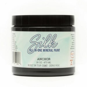 Anchor - Silk All In One Mineral Paint by Dixie Belle. Black Paint Furniture Decor, Wood, Metal, Glass, Ceramic, Fabric, or Cabinet Paint.