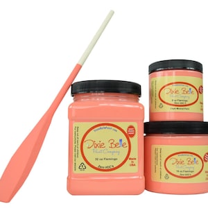 Flamingo Dixie Belle  Chalk Mineral Paint. Orange Pink Chalk Paint Furniture, Decor, Wood, Metal, Glass, Ceramic, Fabric, or Cabinet Paint.