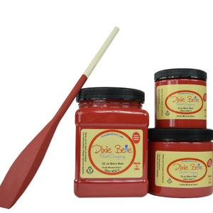 Barn Red Dixie Belle  Chalk Mineral Paint.  Warm Deep Red Paint Furniture, Decor, Wood, Metal, Glass, Ceramic, Fabric, or Cabinet Paint.