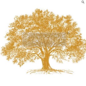 May include: A detailed illustration of a large, golden tree with a thick trunk and many branches. The tree is set against a white background.