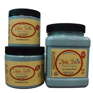 Dusty Blue Chalk Mineral Paint Dixie Belle Blue Chalk Paint Furniture, Decor, Wood, Metal, Glass, Ceramic, Fabric, or Cabinet Paint.