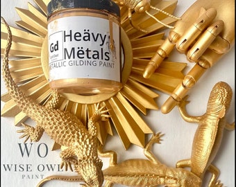 Gold Dust - Wise Owl Heavy Metals Metallic Metallic Gilding Paint -  Wise Owl Furniture Paint - Decor Paint - FREE SHIPPING ELIGIBLE