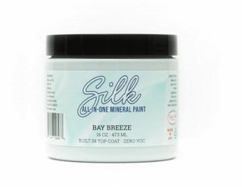 Bay Breeze Silk All In One Mineral Paint by Dixie Belle White Grey Paint Furniture Decor Wood Metal Glass Ceramic Fabric Cabinet Paint.
