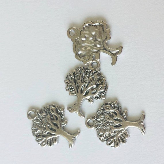Qty Silver Tree of Life Charm Silver Tone Stamping Blank