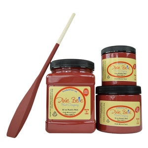 Dixie Belle Rustic Red Mineral Paint. Red Chalk Paint Furniture Decor, Wood, Metal, Glass, Ceramic, Fabric, or Cabinet Paint.