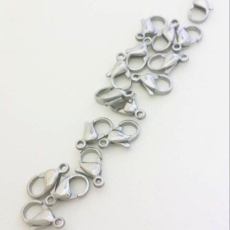 Lobster Clasp Stainless Steel Findings Silver Chain Making WholeSale Destash Clearance Qty 10 image 1