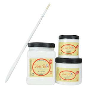 Cotton Dixie Belle Chalk Mineral Paint. White Chalk Paint Furniture, Decor, Wood, Metal, Glass, Ceramic, Fabric, or Cabinet Paint.