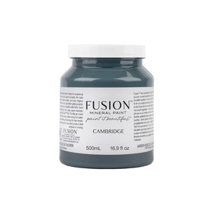 May include: A 500ml bottle of Fusion Mineral Paint in the colour Cambridge. The paint is a dark blue-grey colour.