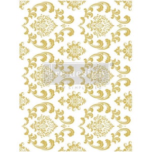 Kacha - House of Damask -Gold Foil Transfer Redesign Decor  Redesign by Prima Rub on Transfer Furniture DIY Prima Transfer Decor