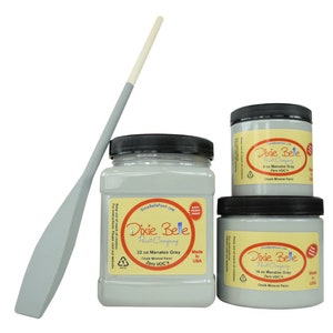 Manatee Gray Dixie Belle  halk Mineral Paint. Grey Chalk Paint Furniture Decor, Wood, Metal, Glass, Ceramic, Fabric, or Cabinet Paint.