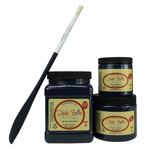 In The Navy Dixie Belle Chalk Mineral Paint Navy Blue Chalk Paint Furniture Decor, Wood, Metal, Glass, Ceramic, Fabric, or Cabinet Paint.