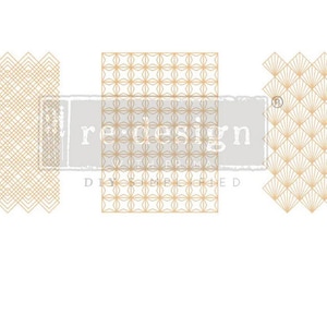Golden Art Deco Redesign Decor Middy Transfer Redesign by Prima Floral Transfer DIY Furniture Image Transfer - rub on image transfer