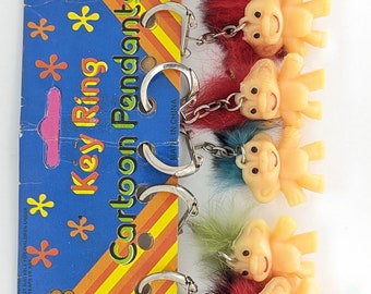 Troll Doll Keychain Set Vintage