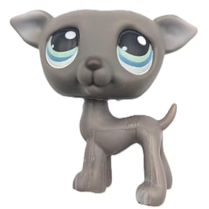 Littlest Pet Shop LPS Authentic Gray Greyhound 319 Dog Puppy