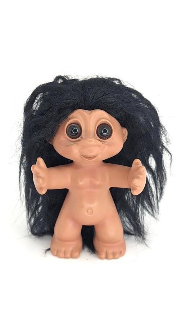 Poupée Dam Troll de 15 cm, rétro vintage à collectionner, figurine cheveux violets - France
