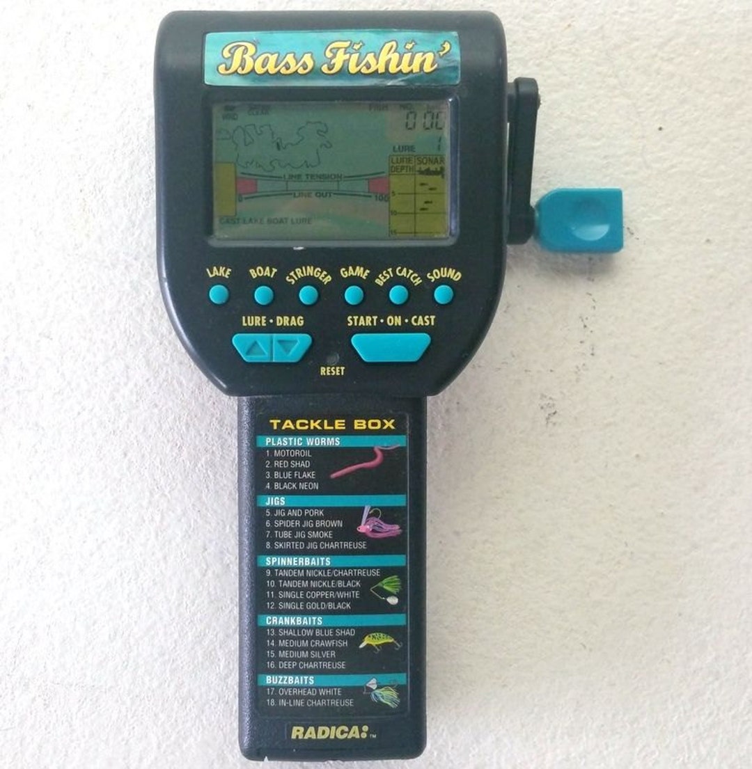 1996 Radica Bass Fishin' Electronic Hand Held Fishing Game