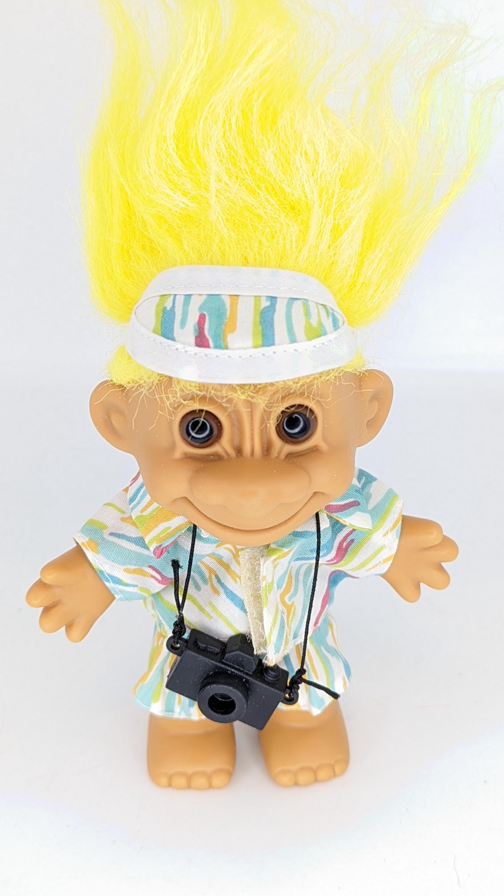 Troll Doll Russ Yellow Hair Olympic Tourist Retro Vintage Old Good