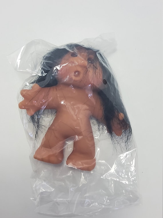 トロール人形ダム黒髪ヴィンテージ新品 - Etsy 日本