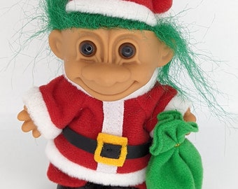 Troll Doll Santa Christmas 5 Inch Vintage Retro Russ Rare
