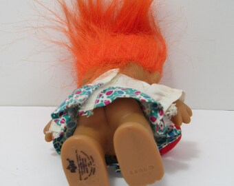 Teacher Troll Doll Orange Hairruss Vintage Retro Nostalgic Back to