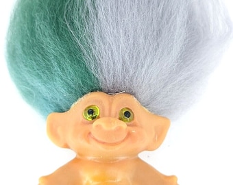 Troll Doll dam c 64 1960s 3 pulgadas Ojos Verdes Original