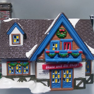 1994 Department 56 skate ski Shop Snow Village Vintage Retired