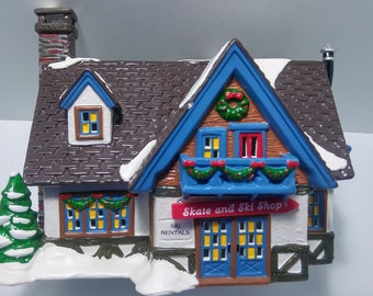 1994 Department 56 skate ski Shop Snow Village Vintage Retired