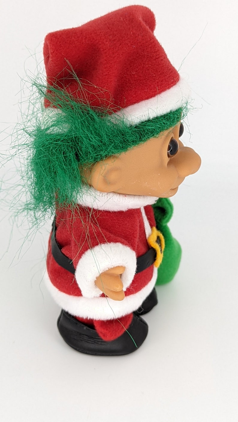 Troll Doll Santa Christmas 5 Inch Vintage Retro Russ Rare Green Hair ...