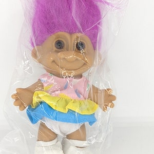 Russ Troll Doll Vintage Girl In party Dress 5 inches new