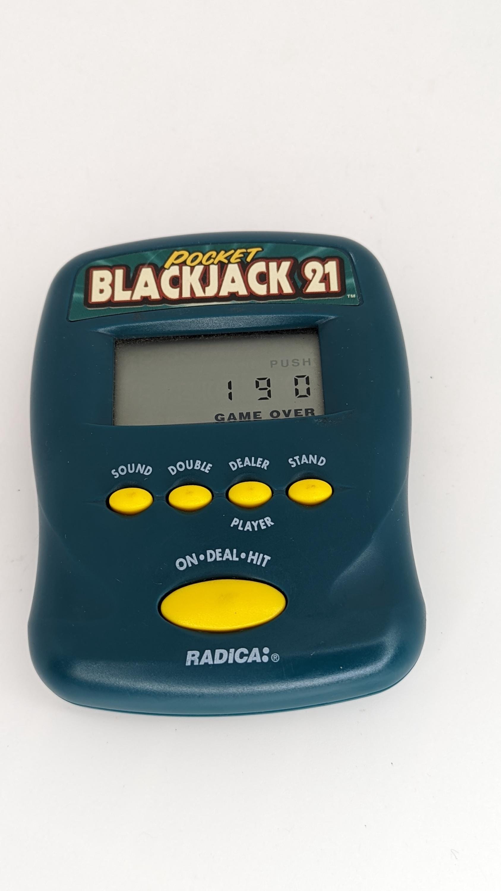 Radica Black Jack 21 Handheld Game Electronic Battery Operated