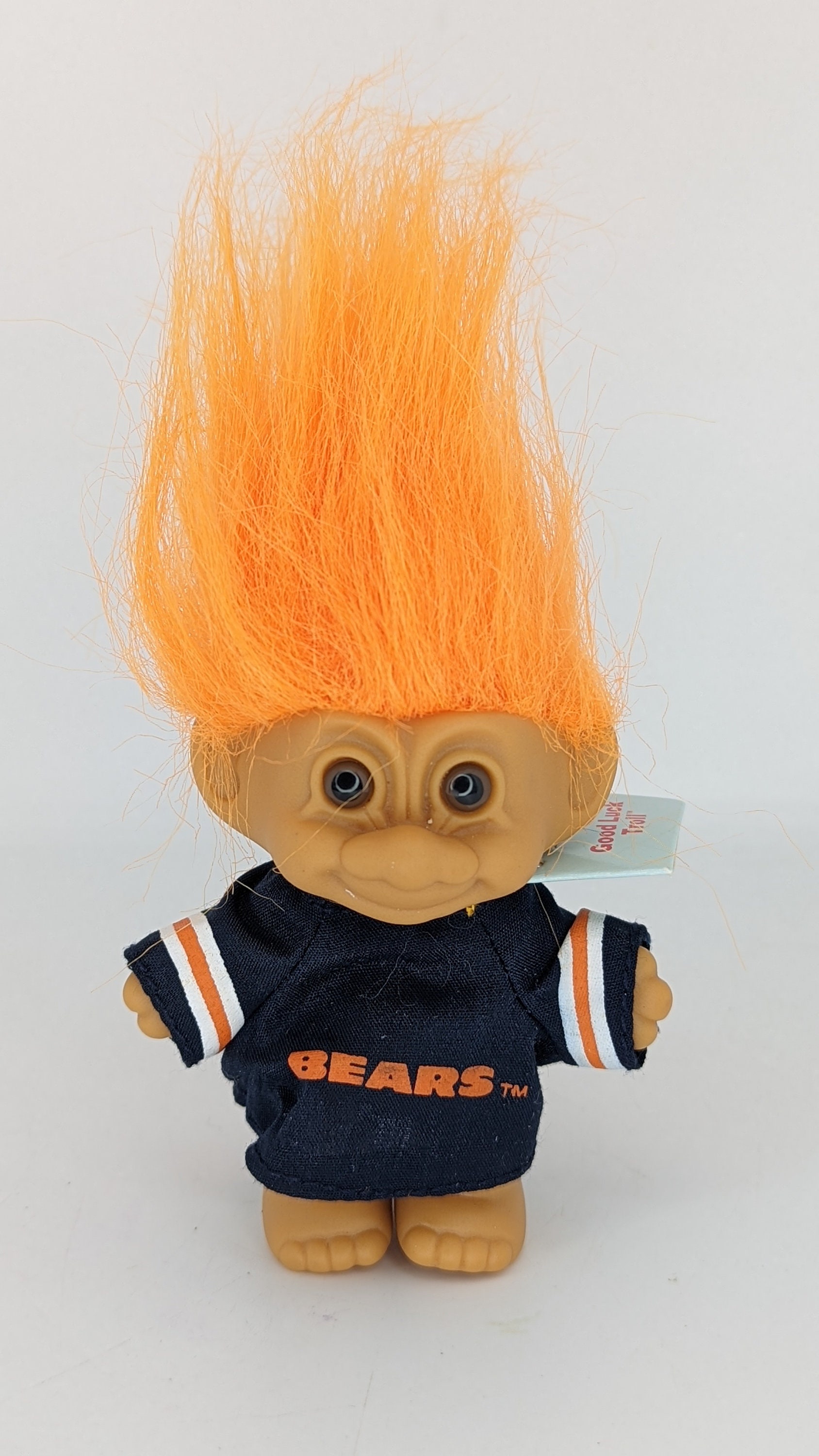 Troll Doll Orange Retro Vintage Old 3 Inch NFL Chicago Bears