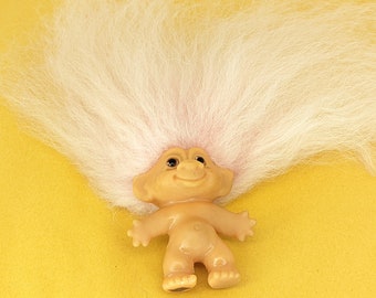 Troll Doll dam c 64 1960s 3 inch Pink Eyes Glass