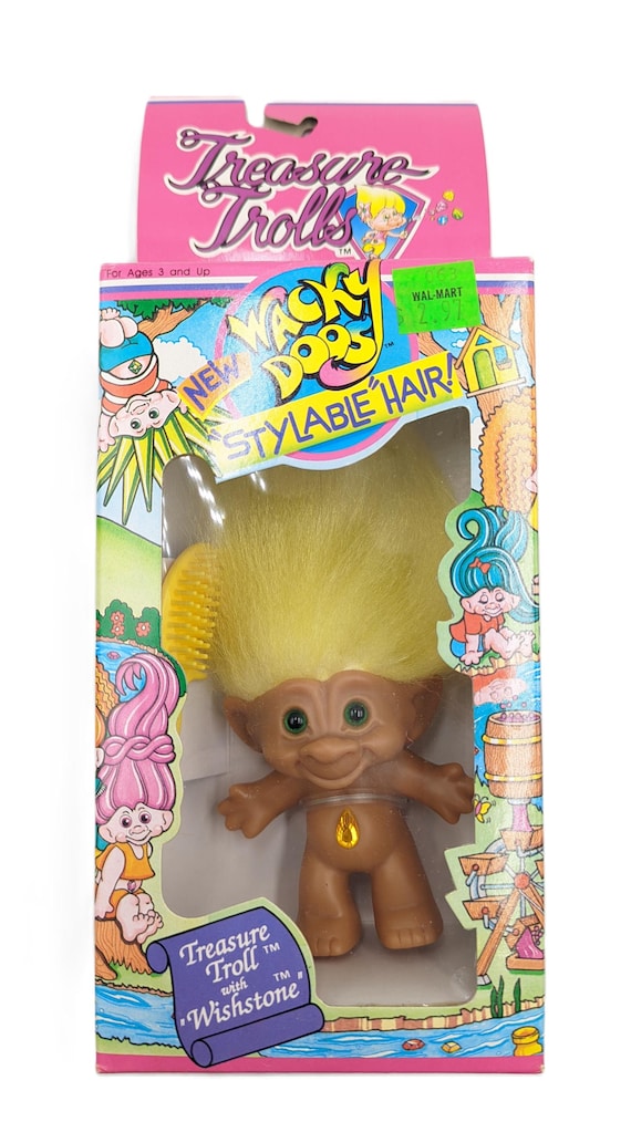 Yellow Hair Treasure Troll Doll Belly Gemstone Vintage 3 Inches - Etsy