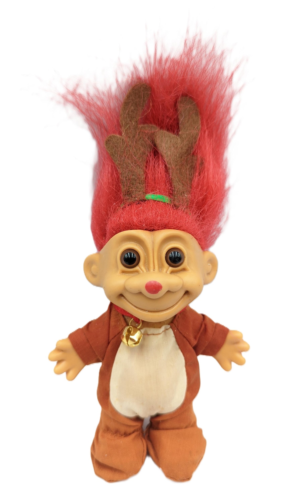 Troll Doll Reindeer Rudolph Christmas Red Hair Russ Vintage Collectible ...