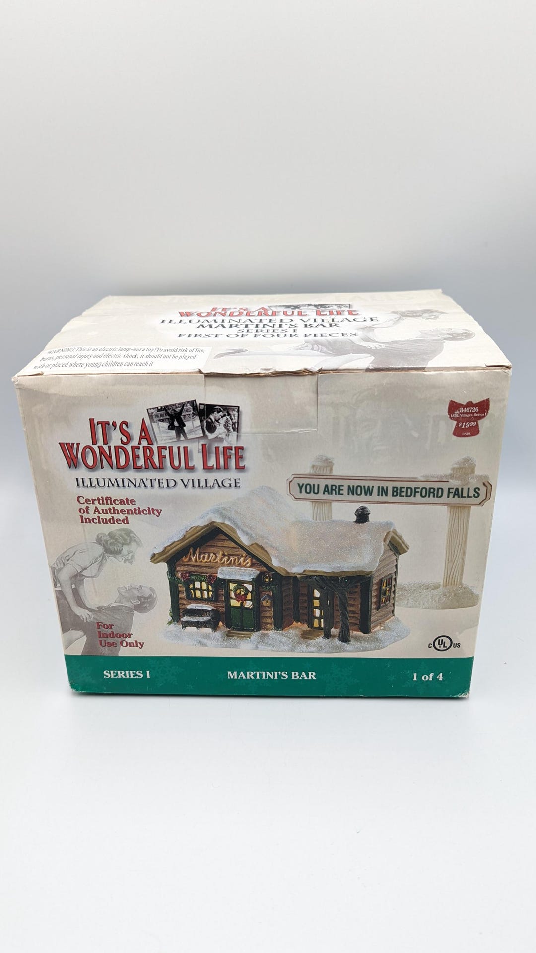 Vintage It's a Wonderful Life Martini's Bar Lighted Christmas