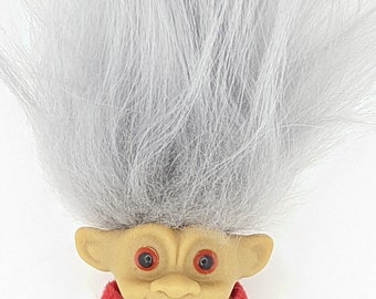 Poupée troll face de singe cheveux gris 3 pouces OOAK personnalisé