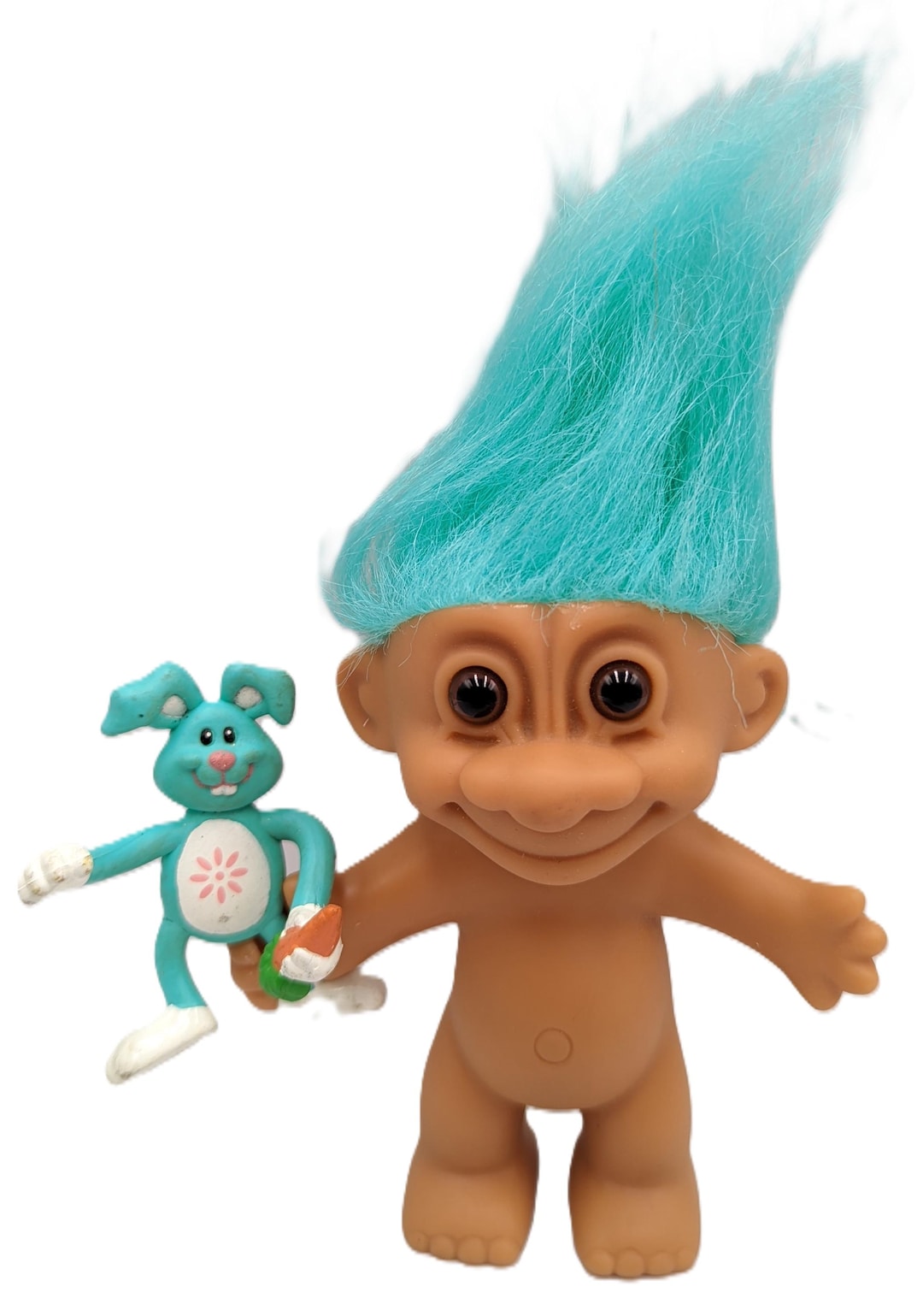 Russ Rabbits Russ Troll Doll Easter Bunny Rabbit Spring Time Green Blue Hair 5