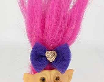1960s Fakie Clone Troll Doll Vintage Retro Crazy Pink Hair Spring 3 inch