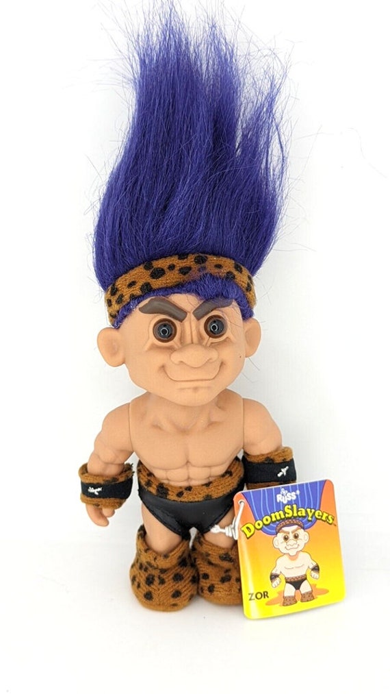 Troll Doll Purple Hair Russ Doom Slayer 5 Inches New - Etsy
