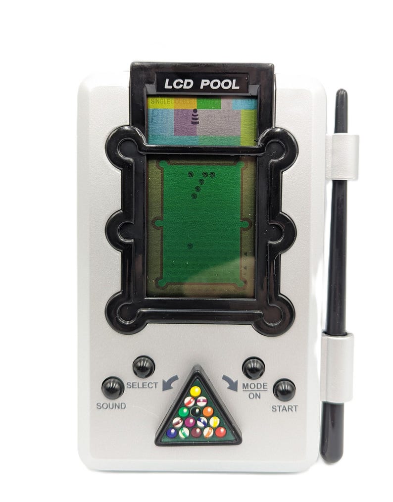 LCD Electronic Pool Game Vintage Excalibur Handheld Pool Sport Game ...